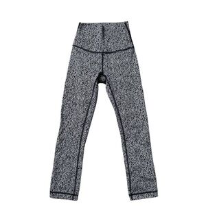 lululemon athletica Black and White Patterned Leggings sz 2 women’s workout gym